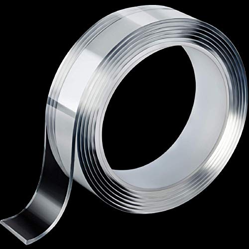 Meafeng Doppelseitiges Klebeband Extra Stark 5M, Nano Tape Anti-Rutsch Wiederverwendbare Klebstoff Klebeband Multifunktionales Abnehmbar Spurlos Durchsichtige Band (5m x 3cm x 2mm) von Meafeng