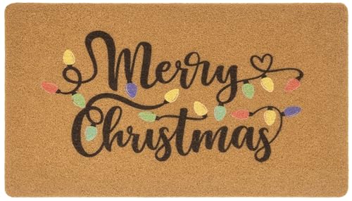 Mealah Fußmatte "Merry Christmas" für den Außenbereich, dekorative Matten, künstliche Kokosfaser, Winterlicht, 43,2 x 73,2 cm von Mealah