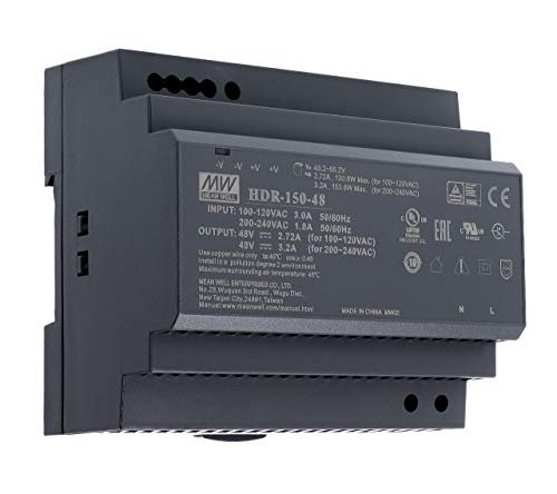 48 VDC | 3,2 A | 153,6Watt | Mean Well HDR-150-48 Hutschienen-Netzteil DIN-Rail von MeanWell