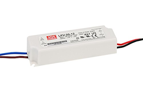 LPV-20-12 LED-Schaltnetzteil 12V 1,67A 20W IP67 Class2 von MeanWell