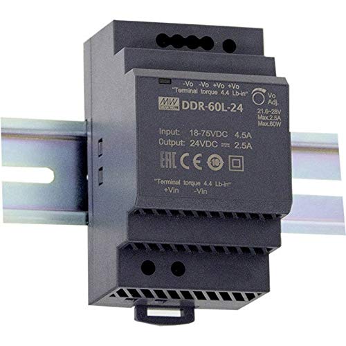 Mean Well DDR-60L-5 Hutschienen-DC/DC-Wandler (DIN-Rail) 5 V/DC 12A 60W Anzahl Ausgänge:1 x Inhalt von MeanWell