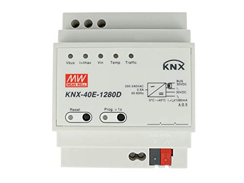 MeanWell KNX-40E-1280D Netzteil KNX Konnex mit Diagnosefunktion 30 V 1280 mA 38,4 W für DIN-Schiene von MeanWell