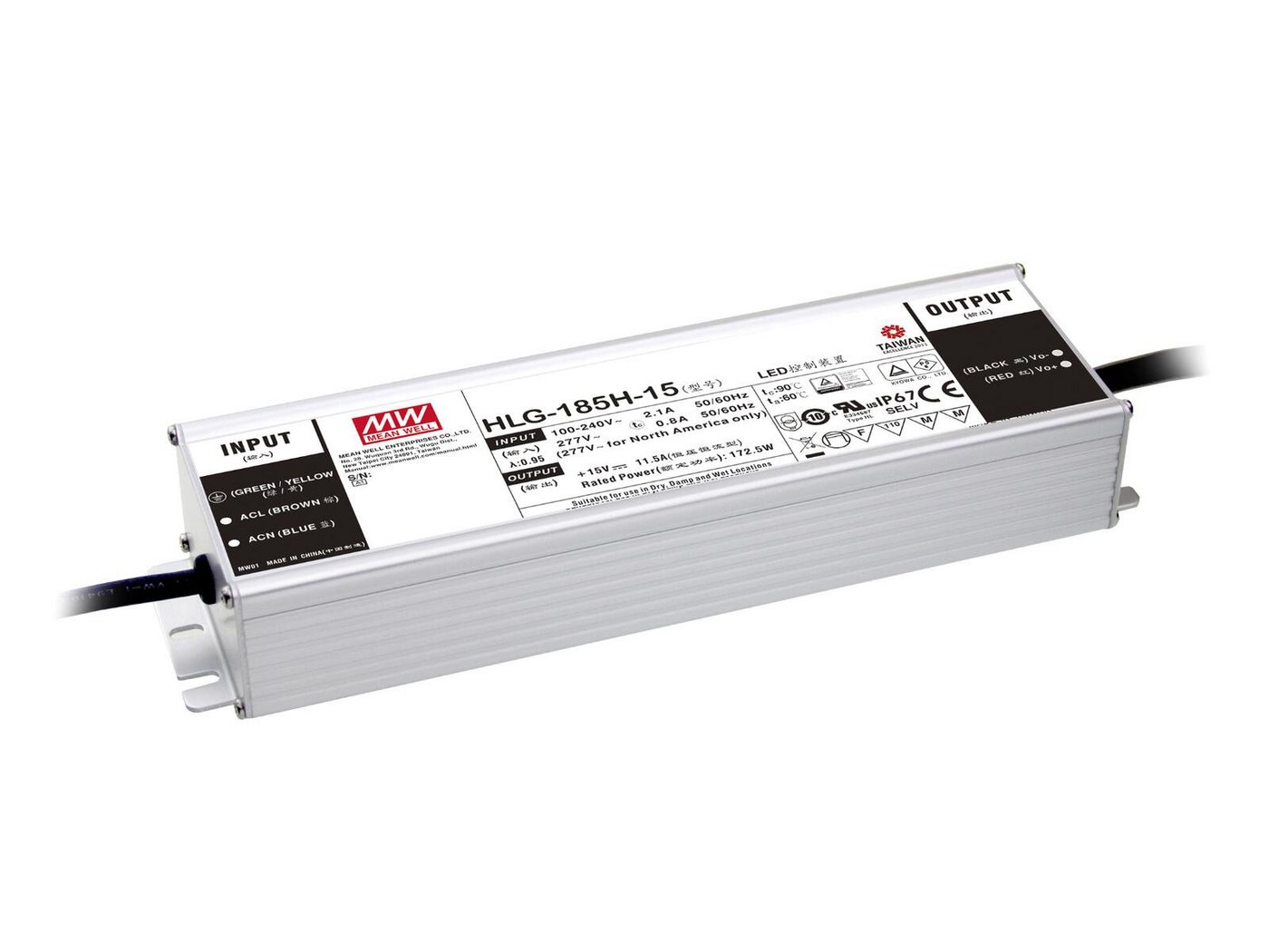 MeanWell MEANWELL LED-Netzteil 156W / 12V IP67 HLG-185H-12 LED Trafo MeanWell MEANWELL LED-Netzteil 156W / 12V IP67 HLG-185H-12 LED Trafo von MeanWell