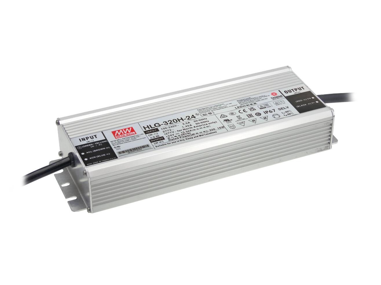 MeanWell MEANWELL LED-Netzteil 320W / 24V IP67 HLG-320H-24 LED Trafo MeanWell MEANWELL LED-Netzteil 320W / 24V IP67 HLG-320H-24 LED Trafo von MeanWell