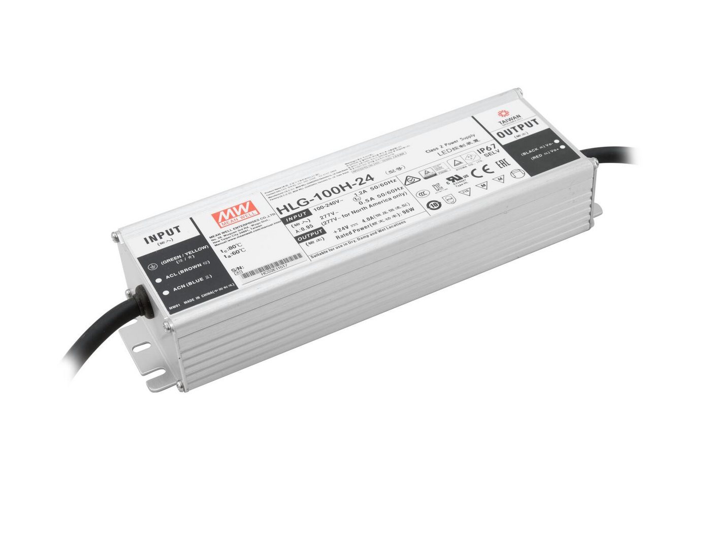 MeanWell MEANWELL LED Netzteil 96W / 24V IP67 HLG-100H-24 LED Trafo MeanWell MEANWELL LED Netzteil 96W / 24V IP67 HLG-100H-24 LED Trafo von MeanWell