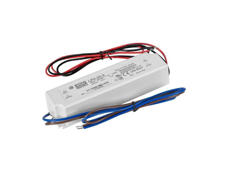 MeanWell MEANWELL Schaltnetzteil 30W / 5V IP67 LPV-35-5 LED Trafo von MeanWell