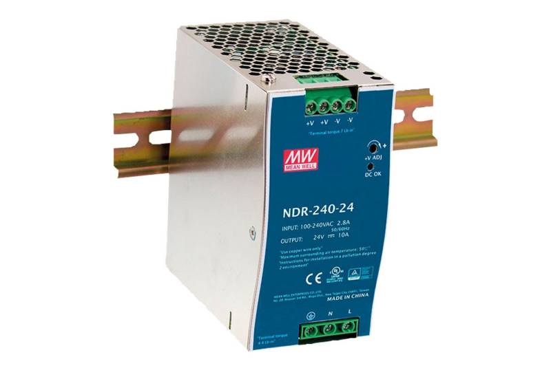 MeanWell Meanwell DIN Rail Power Supply 240 W/24 V DC Mean Well NDR-240-25 LED Trafo von MeanWell