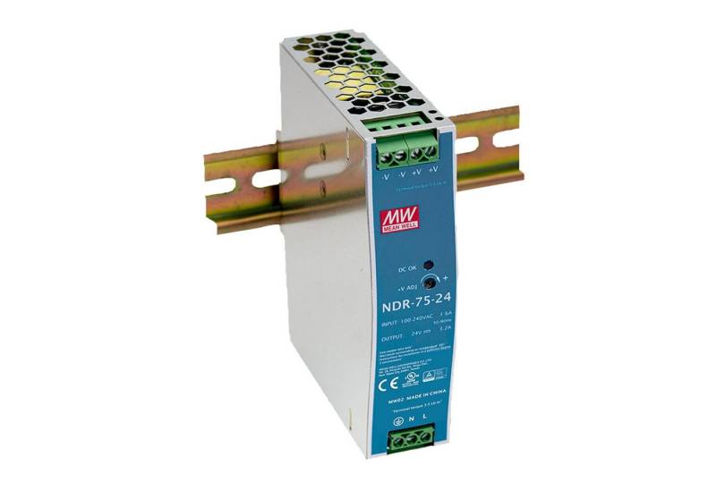 MeanWell Meanwell DIN Rail Power Supply 75 W/24 V DC Mean Well NDR-75-25 LED Trafo von MeanWell