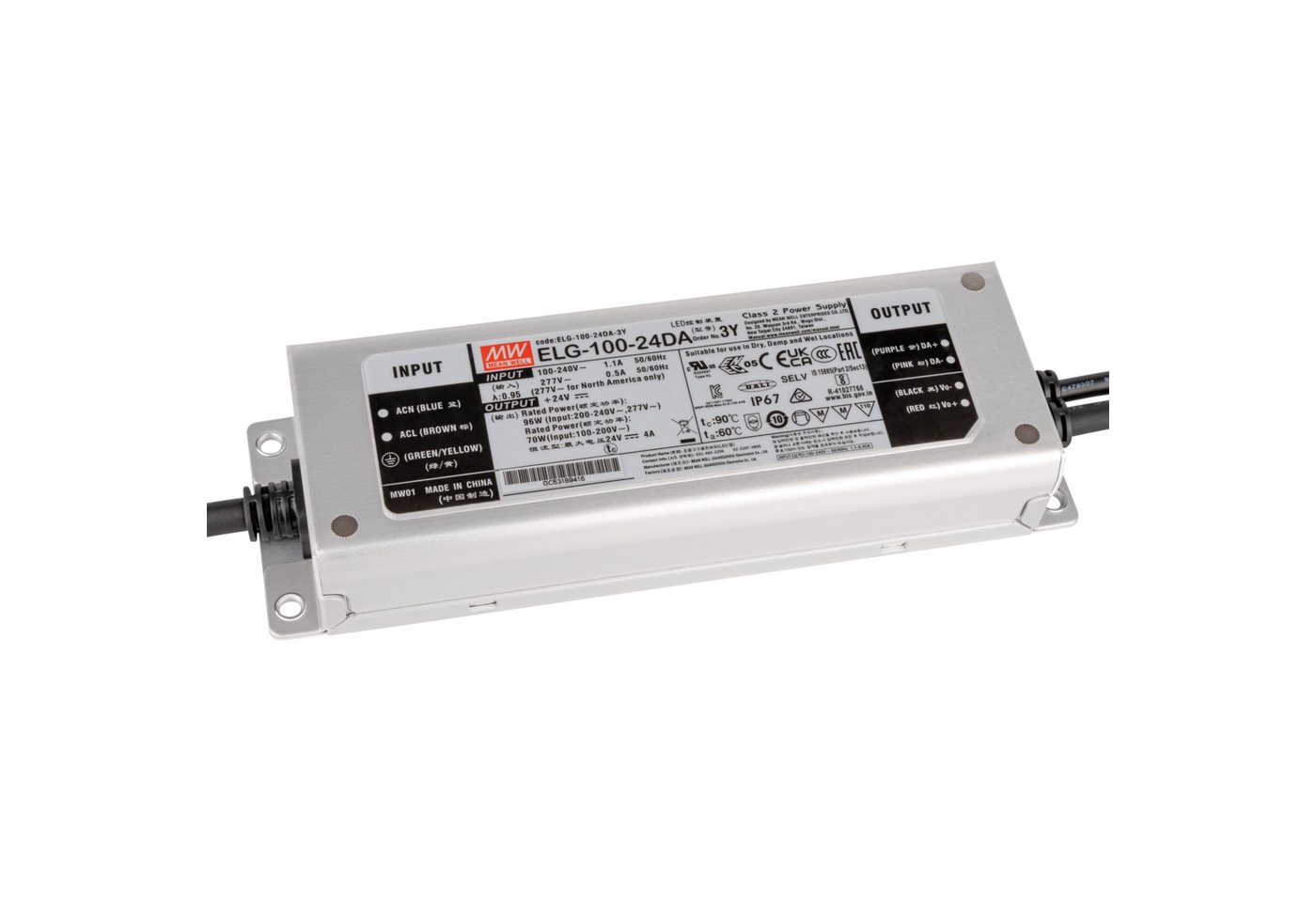 MeanWell Meanwell LED Power Supply IP67 100 W/24 V DC Dali ELG-100-V-24DA 3Y LED Trafo MeanWell Meanwell LED Power Supply IP67 100 W/24 V DC Dali ELG-100-V-24DA 3Y LED Trafo von MeanWell