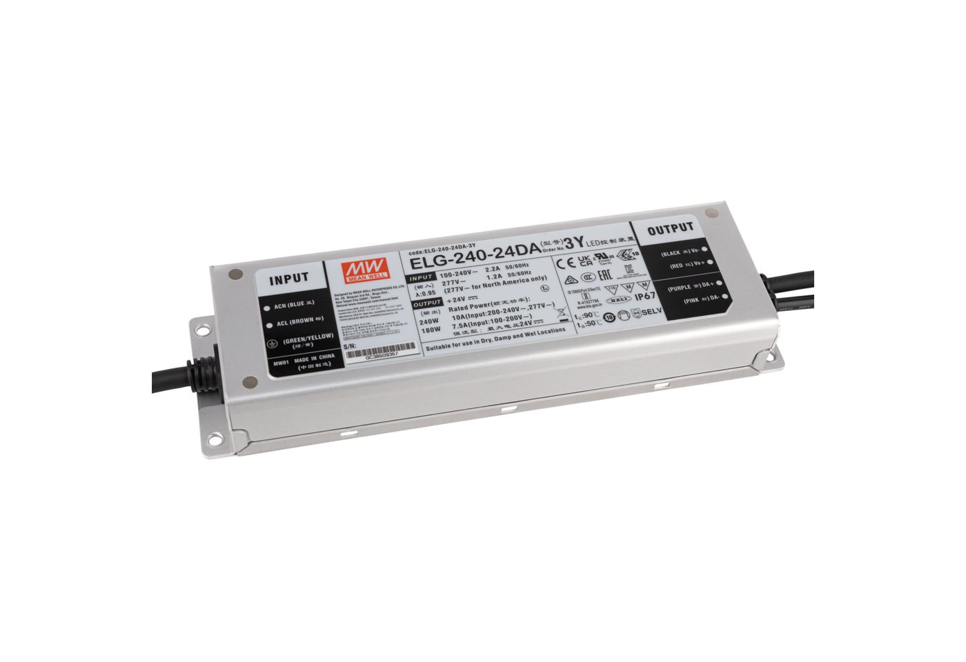 MeanWell Meanwell LED Power Supply IP67 240 W/24 V Dali ELG-240-V-24DA 3Y LED Trafo MeanWell Meanwell LED Power Supply IP67 240 W/24 V Dali ELG-240-V-24DA 3Y LED Trafo von MeanWell