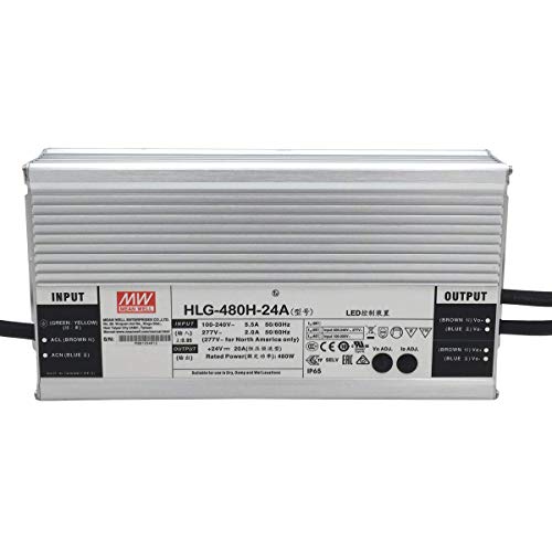 Unbekannt HLG-480H-24A: Mean Well LED-Netzteil 480 W, 24 V, IP65, Spannung und Strom einstellbar 24 V, 480 W von MeanWell