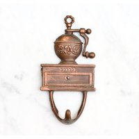 Kaffeemühle Kupfer Wandhaken Für Küchenhandtücher - Retro Vintage Boho Home Decor Hardware von MeangleanAlchemist