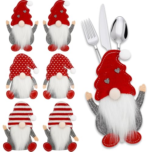 6 Stück Besteckhalter Weihnachten Filz, Tischdeko Bestecktaschen, Weihnachtsmann Kostüm Besteckbeutel, Rot Weihnachts Messer Gabeln Löffel Geschirr Besteck Taschen für Party Tisch Weihnachtsdeko 6 Stück Besteckhalter Weihnachten Filz, Tischdeko Bestecktaschen, Weihnachtsmann Kostüm Besteckbeutel, Rot Weihnachts Messer Gabeln Löffel Geschirr Besteck Taschen für Party Tisch Weihnachtsdeko von Meanju