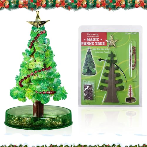 Magische Weihnachtsbaum,Magic Growing Christmas Tree,Magischer Papier Baum,DIY Kristall Baum,Mini-Weihnachtsbaum Weihnachten Geschenk für Jungen Mädchen (Weihnachtsbaum) von Meanju