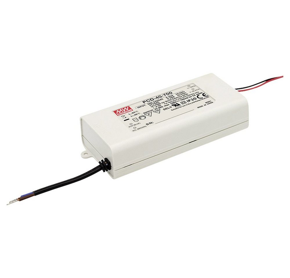 MeanWell MW Mean Well PCD-40-700B LED-Treiber Konstantstrom 40 W 0.7 A 34 - 57 LED Trafo MeanWell MW Mean Well PCD-40-700B LED-Treiber Konstantstrom 40 W 0.7 A 34 - 57 LED Trafo von Meanwell
