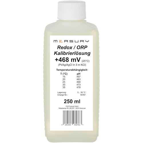 Measury Redox Kalibrierlösung 468mV - 250 ml, hergestellt in Deutschland - ORP Kalibrierlösung Pufferlösung Kalibrierflüssigkeit von Measury