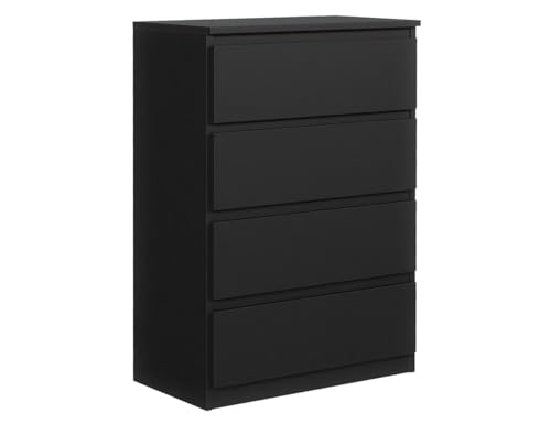 MebLocker Kommode mit 4 Schubladen Ideal für Wohnzimmer, Schlafzimmer, Kinderzimmer, Jugendzimmer und Büro Moderne Elegante Lösung für stilvolle Aufbewahrung (Schwarz) von MebLocker