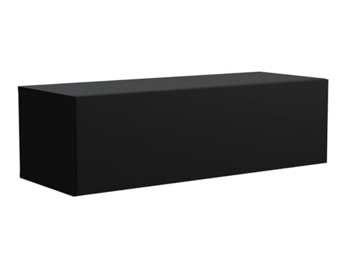MebLocker TV Lowboard Hängeschrank TV Board hängend 100cm Hängeboard, TV-Schrank Lowboard Hängeschrank Wandschrank Wohnwand für Wohnzimmer Fernsehtisch Tv möbel modern Design (Schwarz) von MebLocker