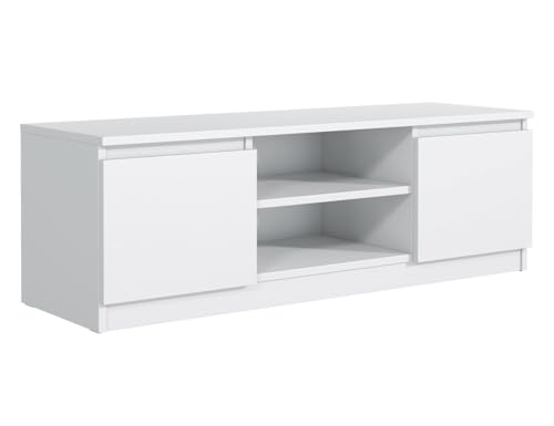 MebLocker TV-Schrank TV Lowboard Board 160cm Hängeboard, TV-Schrank Lowboard Schrank Wohnwand für Wohnzimmer Fernsehtisch Tv möbel modern Design (Weiß) von MebLocker