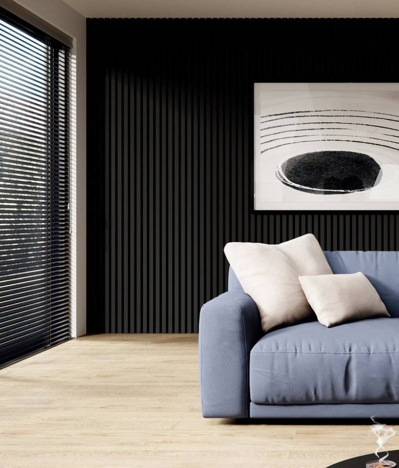 Mebano 3D Wandpaneel 132cm Set aus 4 Akustikpaneelen – Stilvolle Lamellenwand auf Filz, (Gestalte dein Zuhause selbst und mit kleinem Budget – kreativ, individuell und günstig, 4-tlg., Preis bezieht sich auf 1 Packung mit 4 Paneelen) Nachhaltiges Material, einfache Montage, effektive Schalldämmung von Mebano