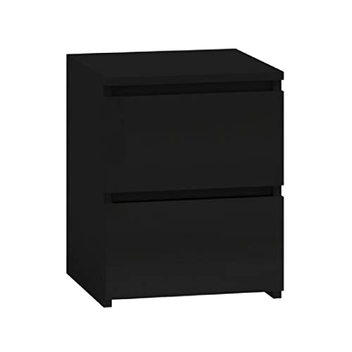 Nachttisch 30x30 Schwarz Beistelltisch Schublade Nachtkommode Kommode Modern Beistellschrank Nachtschrank Modern Minimalistisch (M2 SCHWARZ) von Mebel