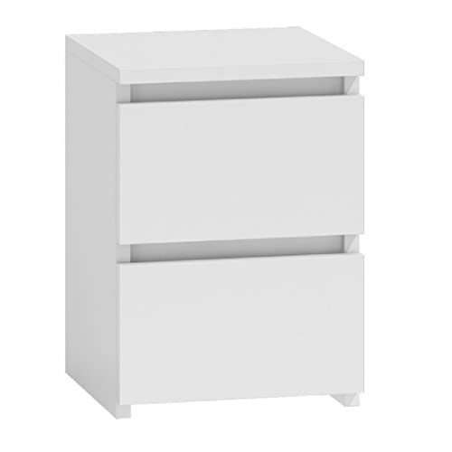 Nachttisch 30x30 Weiß Beistelltisch Schublade Nachtkommode Kommode Modern Beistellschrank Nachtschrank Modern Minimalistisch (M2 WEIß) von Mebel