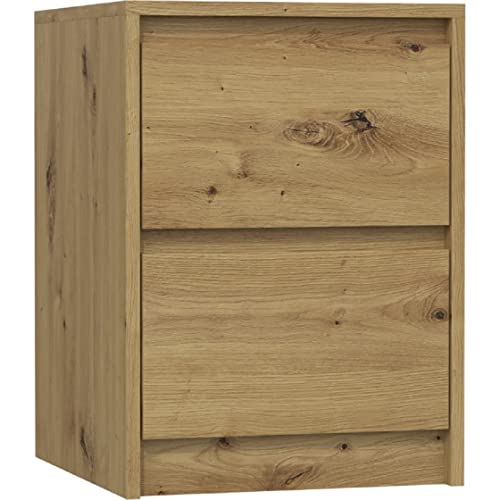 Nachttisch 40x43 Eiche Artisan Beistelltisch Schublade Nachtkommode Kommode Modern Beistellschrank Nachtschrank Modern Minimalistisch (K2 Artisan) von Mebel