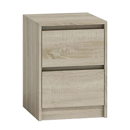 Nachttisch 40x43 Eiche Sonoma Beistelltisch Schublade Nachtkommode Kommode Modern Beistellschrank Nachtschrank Modern Minimalistisch (K2 Sonoma) von Mebel