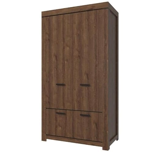 Mebelbos Geräumiger Kleiderschrank mit Stange und Regalen für das Schlafzimmer Brass von Mebelbos