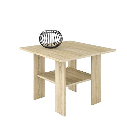 Meblando wohnzimmertisch - couchtisch Holz - Tisch Wohnzimmer 65 x 65 x 55 cm, Tisch deko- Wohnzimmer möbel, Coffee Table - laminierte möbelplatte, quadratischer Tisch von Meblando