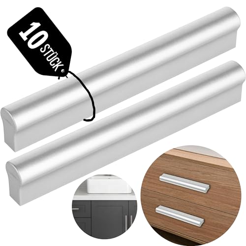 Meblando Möbelgriffe Set 10 stuck, schrankgriffe- griffe für küchenschränke, zwei Punkte griffe möbel 96 und 128 mm - hohe Qualität türgriffe küche, universal schubladengriffe (Silber) Meblando Möbelgriffe Set 10 stuck, schrankgriffe- griffe für küchenschränke, zwei Punkte griffe möbel 96 und 128 mm - hohe Qualität türgriffe küche, universal schubladengriffe (Silber) von meblando.pl