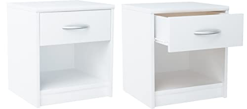 Nachtschrank Sn01 H45cm x B38,8cm x T35cm IDEAL FÜR DEN Schlafplatz (Weiß) von Meble Bestseller