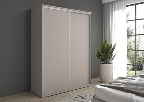 Meble Słupia - Kleiderschrank - Schlafzimmerschrank - BxHxT 120x202x61 cm - Schrank mit Schiebetüren, 2 Kleiderstangen und Fächern - Beschläge in Silberfarbe - Garderobenschrank Gaja - Kaschmir Meble Słupia - Kleiderschrank - Schlafzimmerschrank - BxHxT 120x202x61 cm - Schrank mit Schiebetüren, 2 Kleiderstangen und Fächern - Beschläge in Silberfarbe - Garderobenschrank Gaja - Kaschmir von Meble Slupia