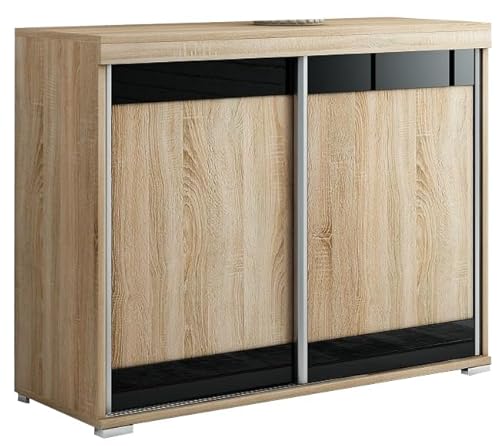 Meble Slupia Kommode Diego mit Schiebetüren - 120 cm Breit - Modern Robust - für Schlafzimmer, Flur, Wohnzimmer - Holzwerkstoff - Sonoma Eiche Meble Slupia Kommode Diego mit Schiebetüren - 120 cm Breit - Modern Robust - für Schlafzimmer, Flur, Wohnzimmer - Holzwerkstoff - Sonoma Eiche von Meble Slupia