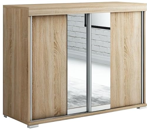 Meble Slupia Kommode Diego mit Schiebetüren - 120 cm Breit - Modern Robust - für Schlafzimmer, Flur, Wohnzimmer - Holzwerkstoff - Sonoma Eiche Meble Slupia Kommode Diego mit Schiebetüren - 120 cm Breit - Modern Robust - für Schlafzimmer, Flur, Wohnzimmer - Holzwerkstoff - Sonoma Eiche von Meble Slupia