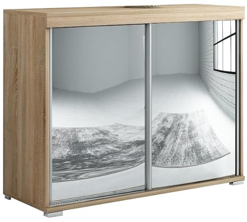 Meble Slupia Kommode Diego mit Schiebetüren - 120 cm Breit - Modern Robust - für Schlafzimmer, Flur, Wohnzimmer - Holzwerkstoff - Sonoma Eiche Meble Slupia Kommode Diego mit Schiebetüren - 120 cm Breit - Modern Robust - für Schlafzimmer, Flur, Wohnzimmer - Holzwerkstoff - Sonoma Eiche von Meble Slupia
