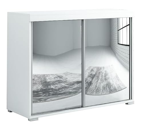 Meble Slupia Kommode Diego mit Schiebetüren - 120 cm Breit - Modern Robust - für Schlafzimmer, Flur, Wohnzimmer - Holzwerkstoff - Weiß Meble Slupia Kommode Diego mit Schiebetüren - 120 cm Breit - Modern Robust - für Schlafzimmer, Flur, Wohnzimmer - Holzwerkstoff - Weiß von Meble Slupia