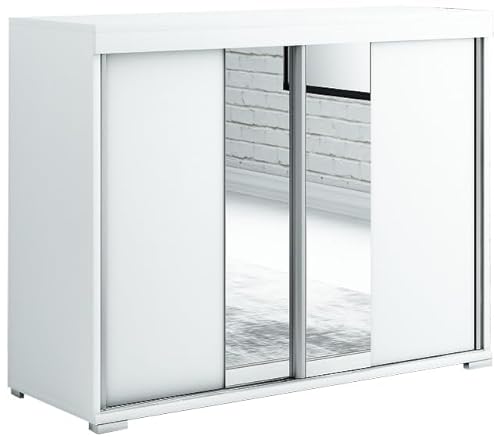 Meble Slupia Kommode Diego mit Schiebetüren - 120 cm Breit - Modern Robust - für Schlafzimmer, Flur, Wohnzimmer - Holzwerkstoff - Weiß Meble Slupia Kommode Diego mit Schiebetüren - 120 cm Breit - Modern Robust - für Schlafzimmer, Flur, Wohnzimmer - Holzwerkstoff - Weiß von Meble Slupia