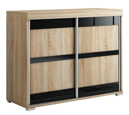 Meble Slupia Kommode Diego mit Schiebetüren - 140 cm Breit - Modern Robust - für Schlafzimmer, Flur, Wohnzimmer - Holzwerkstoff - Sonoma Eiche Meble Slupia Kommode Diego mit Schiebetüren - 140 cm Breit - Modern Robust - für Schlafzimmer, Flur, Wohnzimmer - Holzwerkstoff - Sonoma Eiche von Meble Slupia
