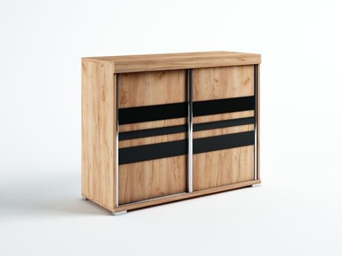 Meble Slupia Kommode Diego mit Schiebetüren - 80 cm Breit - Modern Robust - für Schlafzimmer, Flur, Wohnzimmer - Holzwerkstoff - Craft Gold Meble Slupia Kommode Diego mit Schiebetüren - 80 cm Breit - Modern Robust - für Schlafzimmer, Flur, Wohnzimmer - Holzwerkstoff - Craft Gold von Meble Slupia