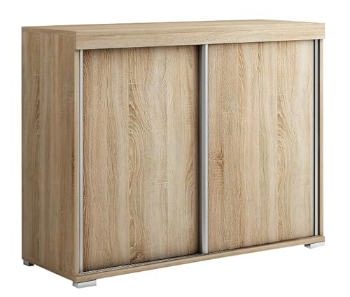 Meble Slupia Kommode Diego mit Schiebetüren - 80 cm Breit - Modern Robust - für Schlafzimmer, Flur, Wohnzimmer - Holzwerkstoff - Sonoma Eiche Meble Slupia Kommode Diego mit Schiebetüren - 80 cm Breit - Modern Robust - für Schlafzimmer, Flur, Wohnzimmer - Holzwerkstoff - Sonoma Eiche von Meble Slupia