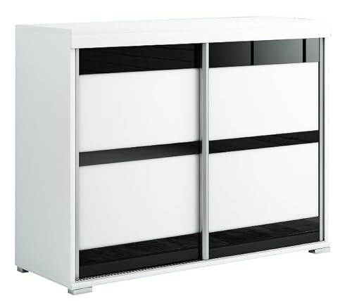 Meble Slupia Kommode Diego mit Schiebetüren - 80 cm Breit - Modern Robust - für Schlafzimmer, Flur, Wohnzimmer - Holzwerkstoff - Weiß Meble Slupia Kommode Diego mit Schiebetüren - 80 cm Breit - Modern Robust - für Schlafzimmer, Flur, Wohnzimmer - Holzwerkstoff - Weiß von Meble Slupia