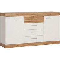 Sideboard Merida Eiche Wotan Nachbildung weiß Hochglanz B/H/T: ca. 157x87x42 cm von XXXL