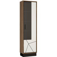 Standvitrine Brolo Eiche Cartania Nachbildung weiß Hochglanz schwarz B/H/T: ca. 57x209x37 cm von XXXL