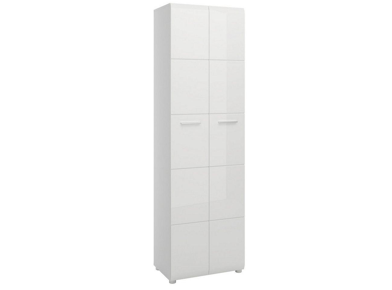 Meble Wójcik Garderobenschrank 4 Böden, 1 Stange, Alpinweiß / Weiß Hochglanz - 59x197x37 (BxHxT) von Meble Wójcik