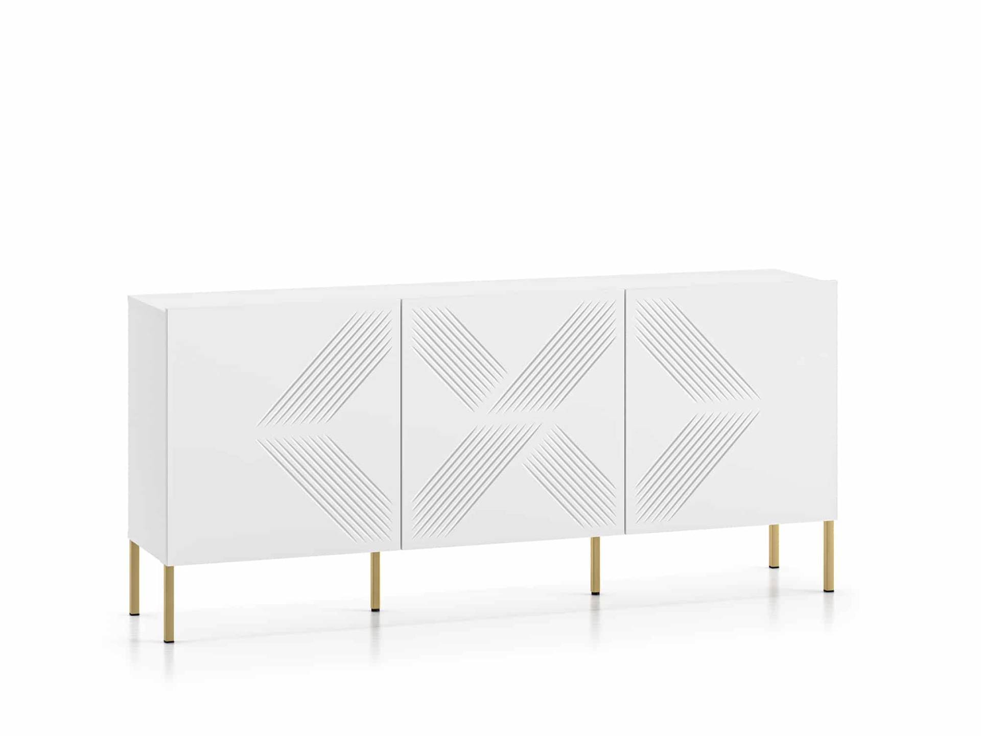 Clearing 02 weißes Sideboard mit goldenen Füßen Clearing 02 weißes Sideboard mit goldenen Füßen von Meble