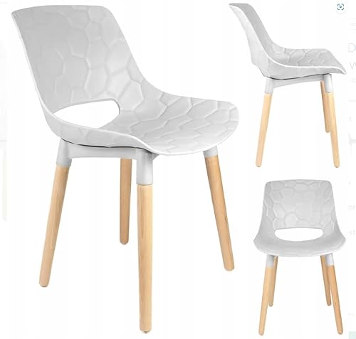 Esszimmerstuhl Wohnzimmerstuhl Sessel mit Rückenlehne Stuhl mit Holzoberfläche 75 x45 (Weiss) von Meblex