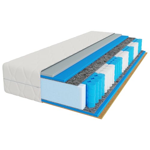 Matratze Premier Rest Premium 7 Zonen H3 H4 Visco - Memory Taschenfederkern Kokosmatte Höhe 25 cm (80x200) von Mebligo