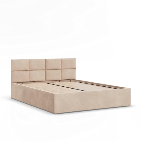Mebligo - Borgo Gepolstertes Bett mit Kopfteil 160x200 cm, mit Bettkasten, Beige Mebligo - Borgo Gepolstertes Bett mit Kopfteil 160x200 cm, mit Bettkasten, Beige von Mebligo