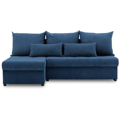 Mebligo ECKSOFA MIT SCHLAFFUNKTION Venezia, Dunkelblau von Mebligo